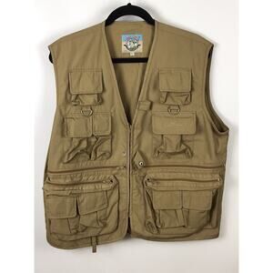 Vintage 90s Coronel Tapiocca Fly Fishing Hunting Birding Vest Pockets Sz L NOS